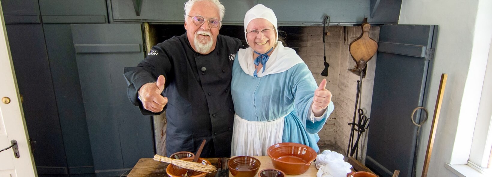 Chef Walter Staib cooks at Burnside Plantation summer kitchen