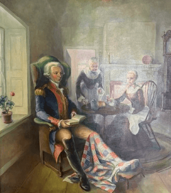 Injured Lafayette Painting Soldiers and Salves