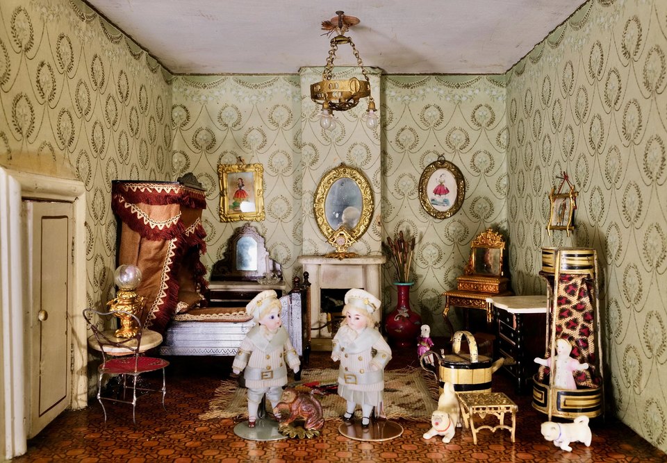 This G&L dollhouse from approximately 1895 is one of nearly 60 dollhouses and miniature structures in the 'Art of the Dollhouse' exhibit at Kemerer Museum.